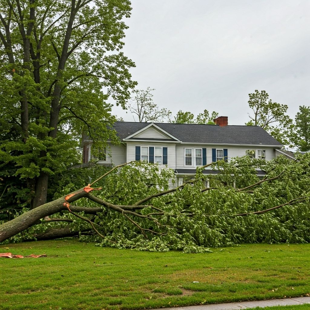 Emergency storm damage tree removal in Lafayette